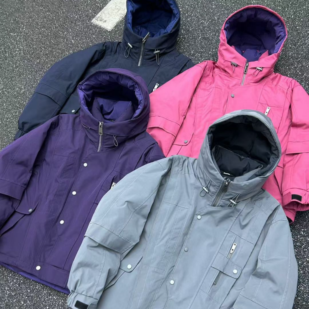 【羽绒系列】90白鸭城市户外三防可拆卸袖子重磅羽绒服-PC8668