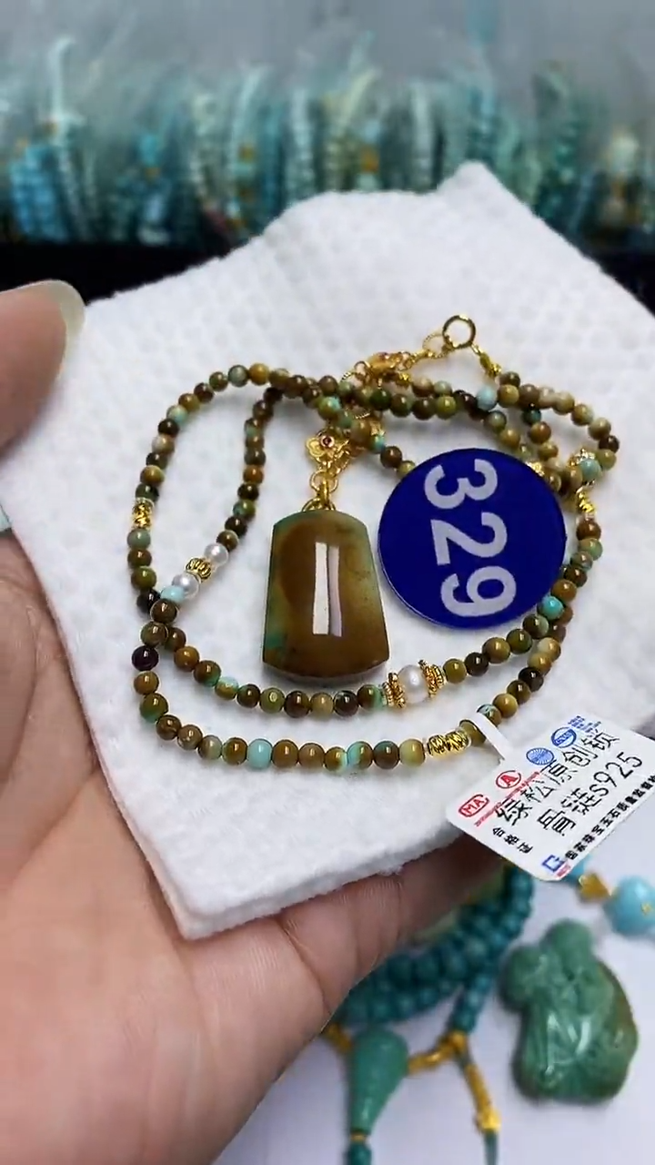 【闪购商品】绿松石项链银S925镶嵌329