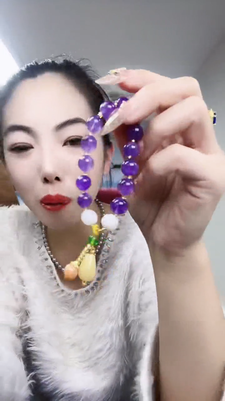 【闪购商品】紫晶手链未镶嵌紫水晶手链10毫米