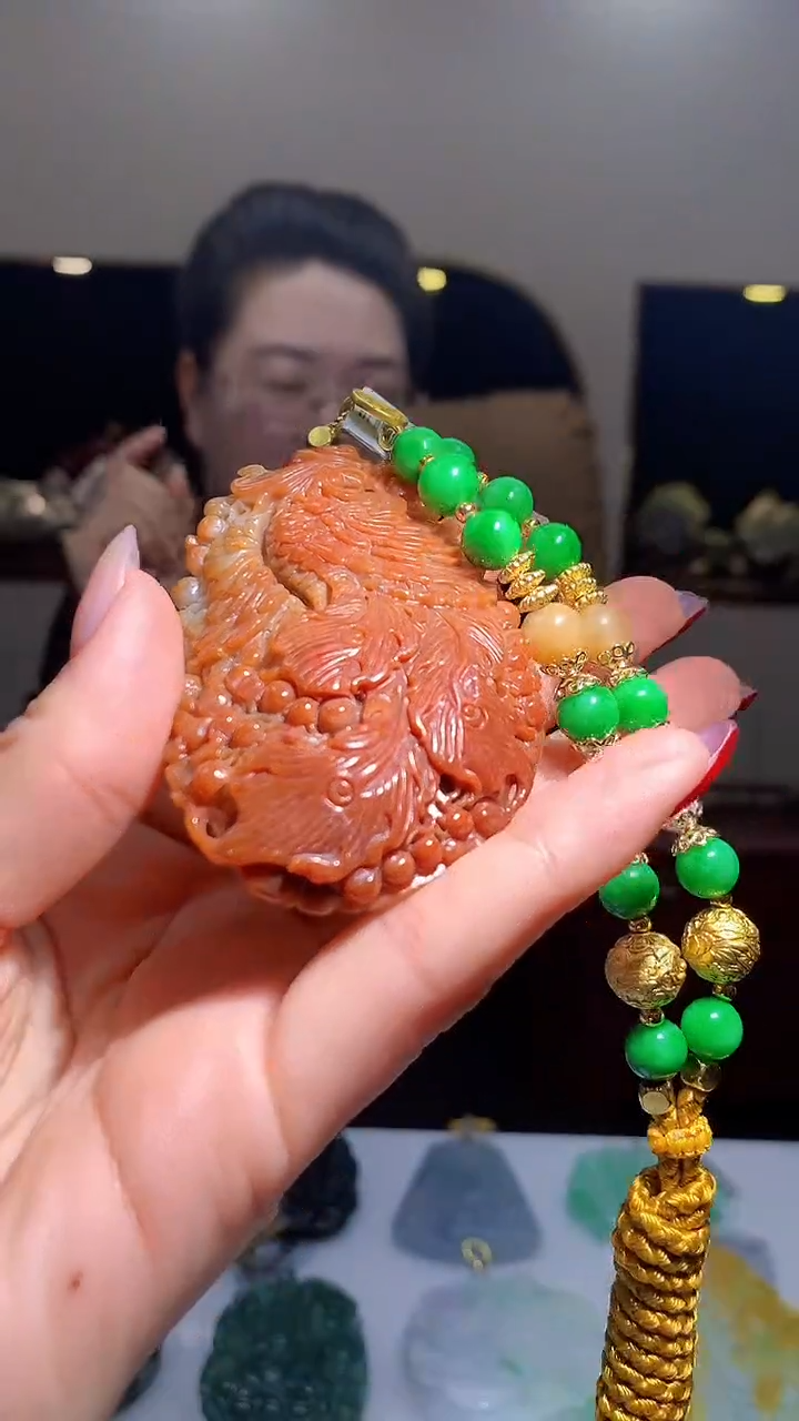 【闪购商品】定制翡翠未镶嵌1002hm-毛货挂件(赠珠链）44