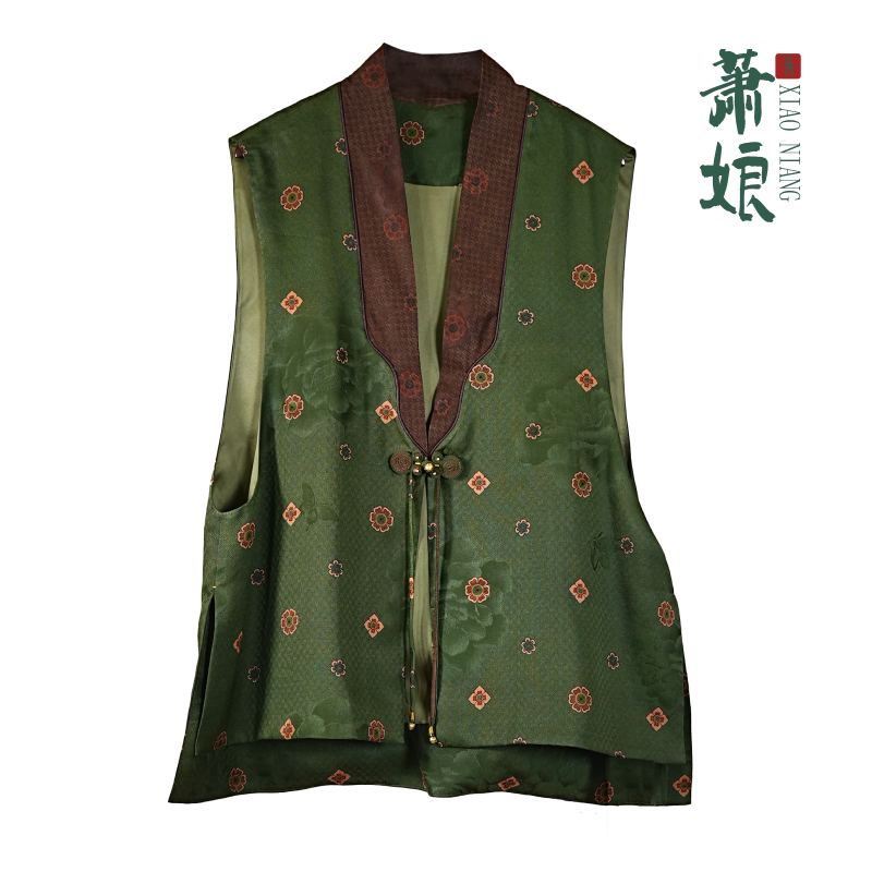 萧娘【‌婉清】红云纱花萝香云纱桑蚕丝马夹新中式国风马甲1625