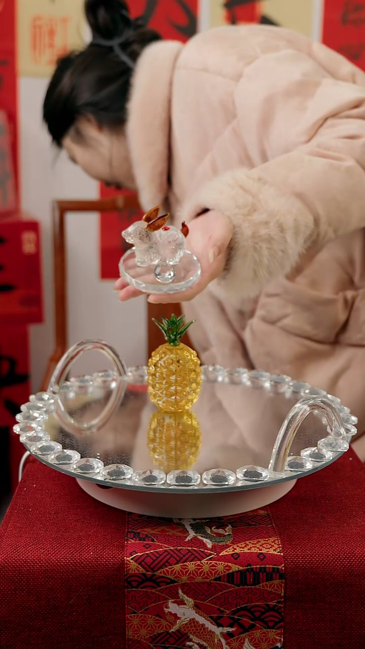 【闪购商品】琉璃拉丝棕底兔摆件
