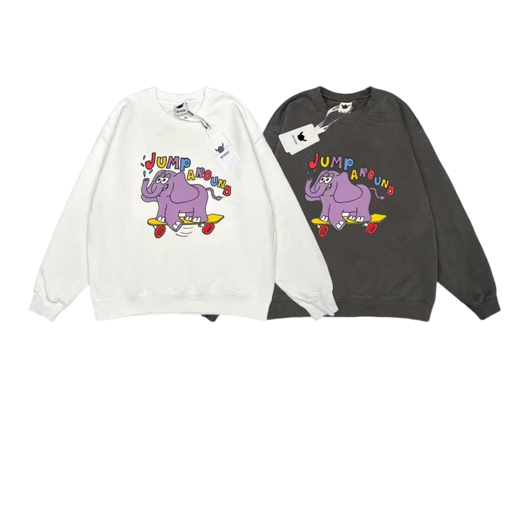 纸袋家牛牛冬款新款「440g绒布滑板小象美式街头风卫衣」P0810上衣