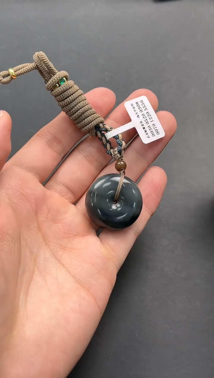 未镶嵌手串和田玉若羌李保国矿青花平安扣微色差