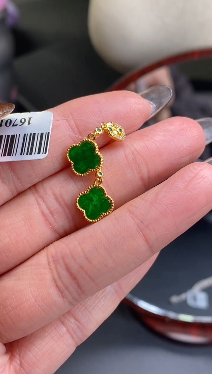 颈饰银S925镶嵌翡翠16701