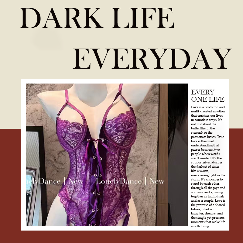 性感聚拢睡衣女蕾丝纯欲女装美背镂空露背睡裙