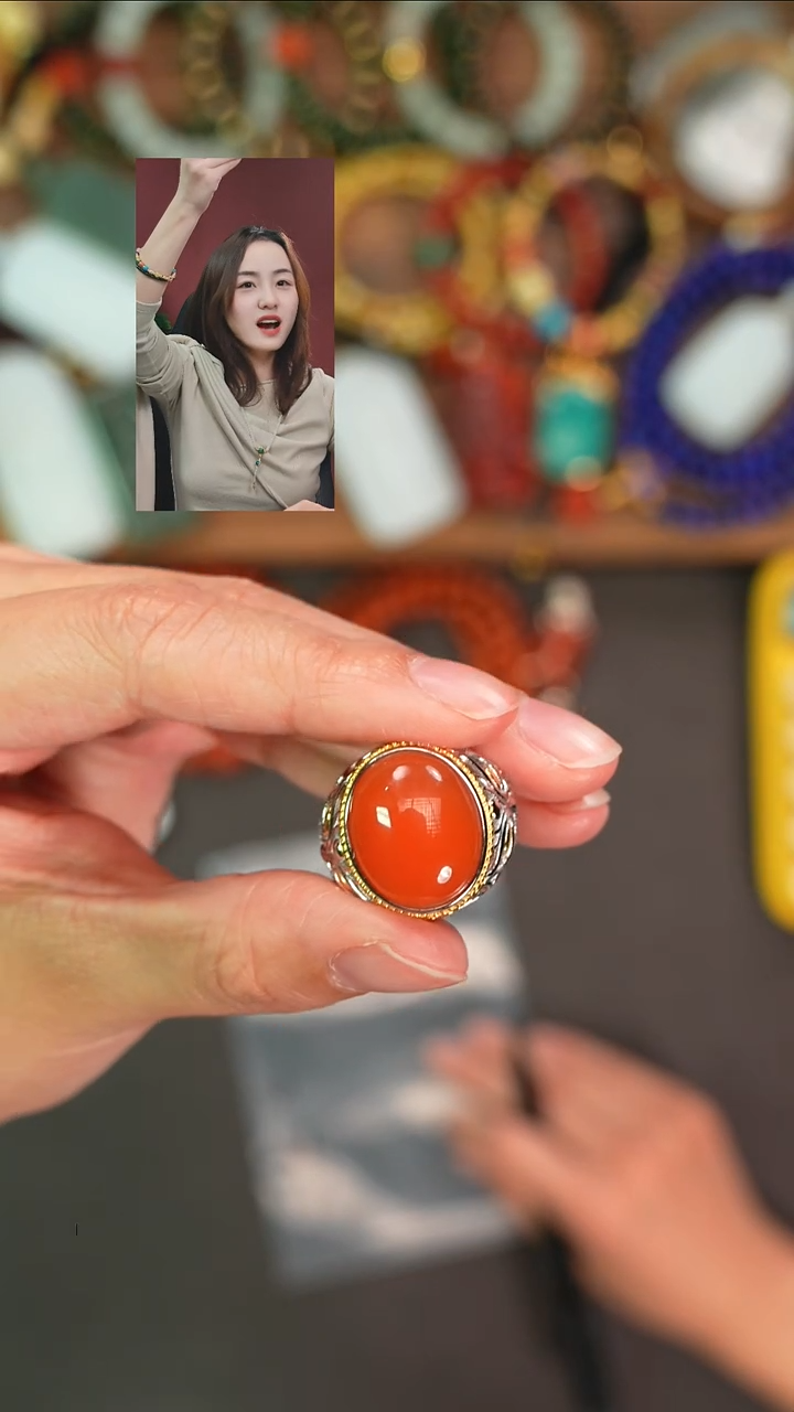 未镶嵌南红玛瑙戒指清*遇见文玩品质回血