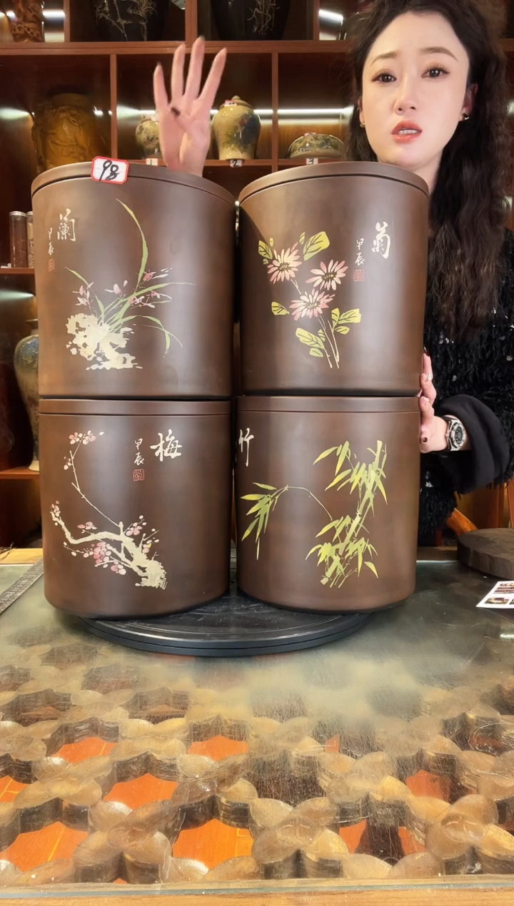 【闪购商品】缸梅兰竹菊四君子套缸@98