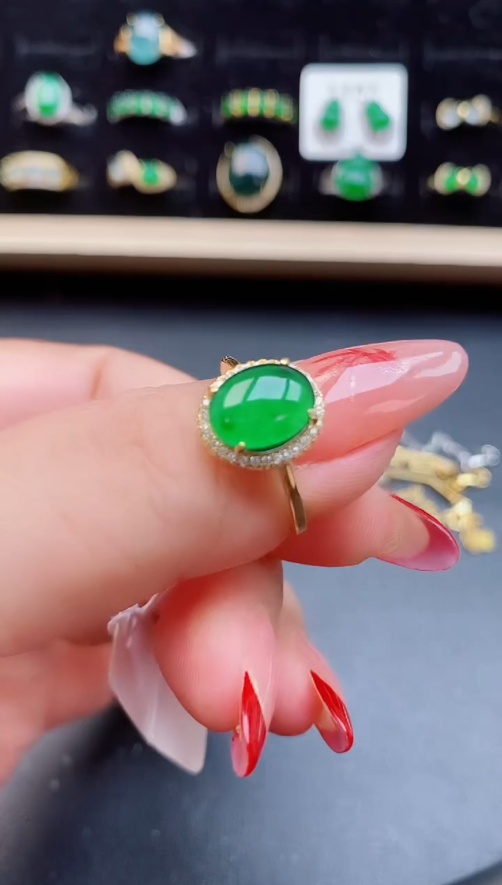 【闪购商品】翡翠戒指银S925镶嵌12121