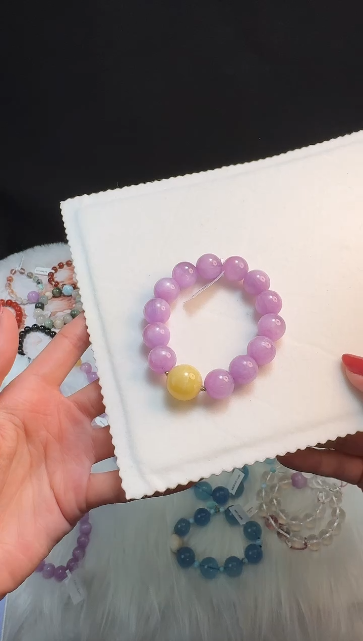 【闪购商品】锂辉石手串未镶嵌紫锂辉手串