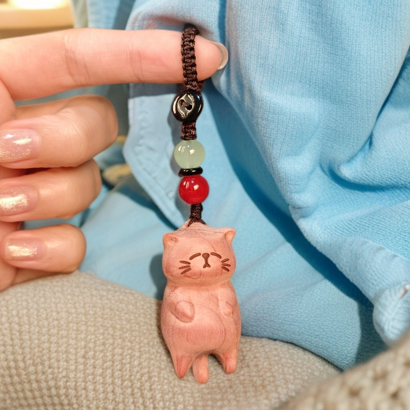 兜兜｜血柏木瞌睡小小猫 创意工艺品摆件