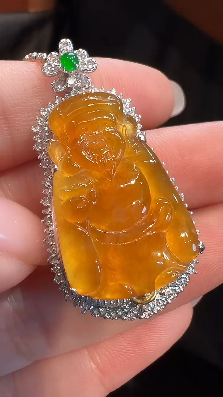 吊坠(不含链)18K金镶嵌翡翠AL6