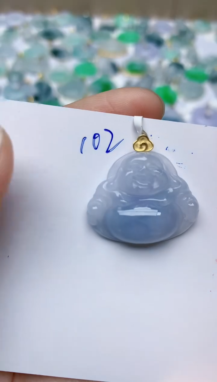 【闪购商品】翡翠颈饰18K金镶嵌天然翡翠A货    102