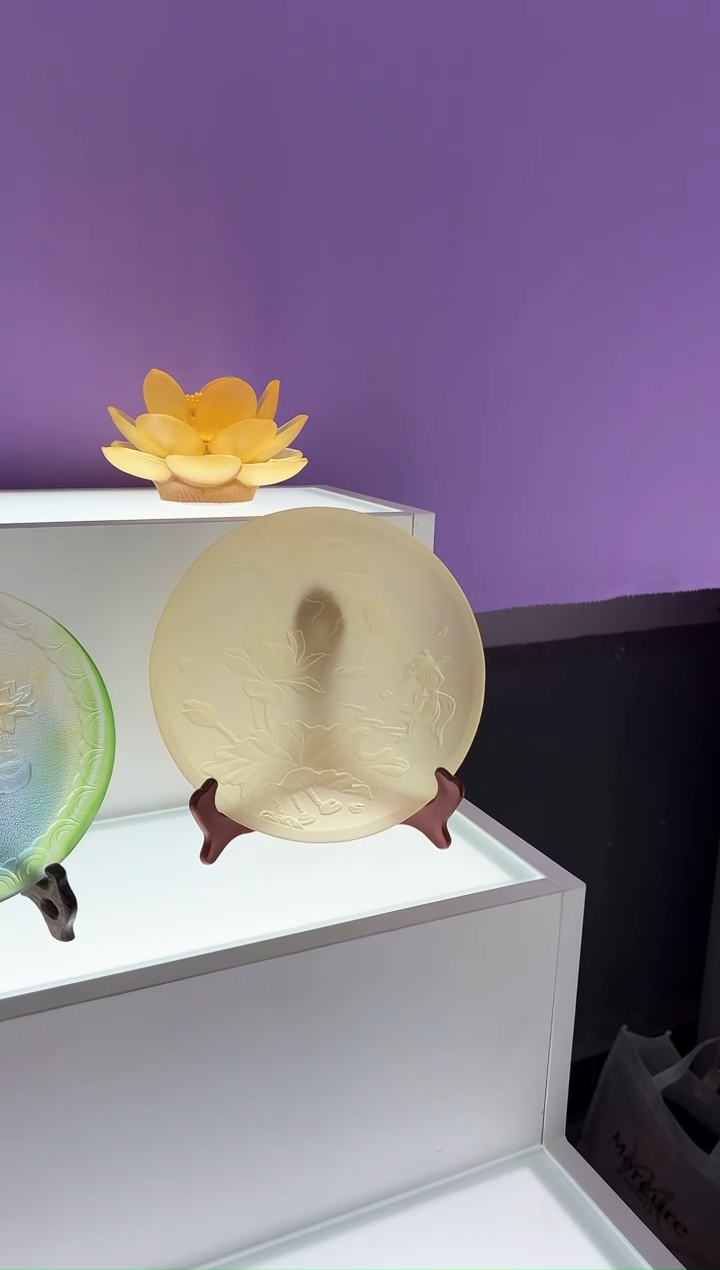 【闪购商品】泥塑古法琉璃22公分果盘摆件