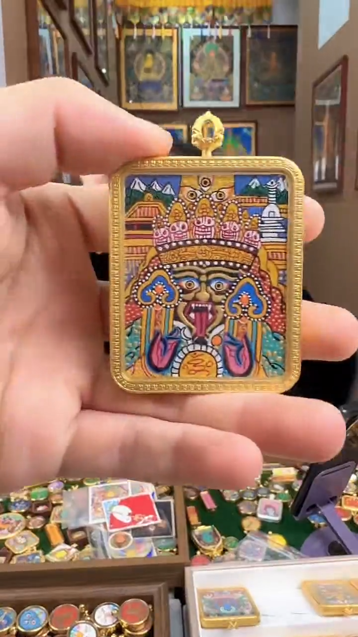 吊坠扎基拉姆-热贡纯手绘唐卡