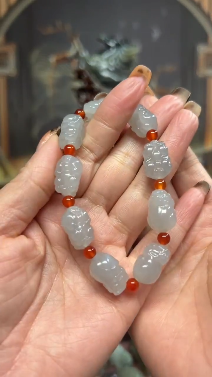 未镶嵌和田玉挂件手串