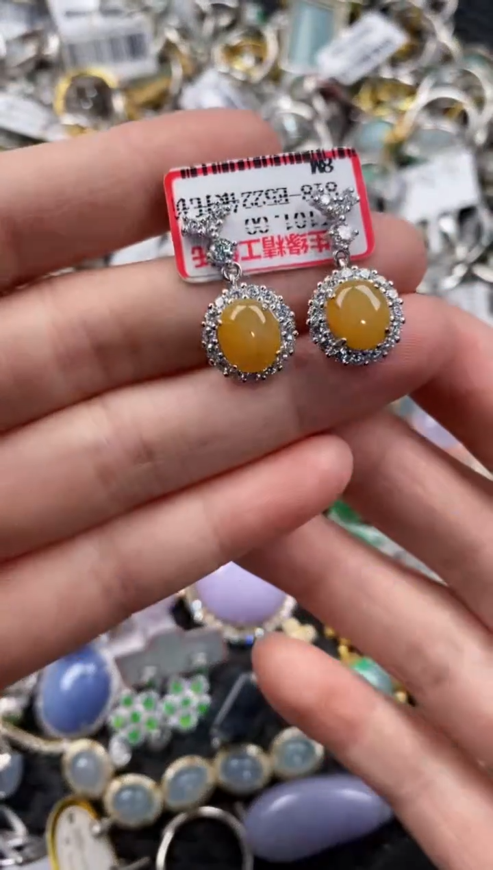 银S925镶嵌戒指翡翠10            7