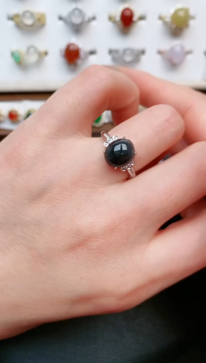 【闪购商品】翡翠戒指银S925镶嵌....