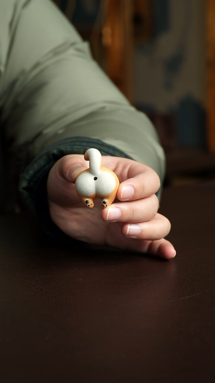 茶杯紫砂9号 狗屁屁香插 宜兴紫砂原矿作品