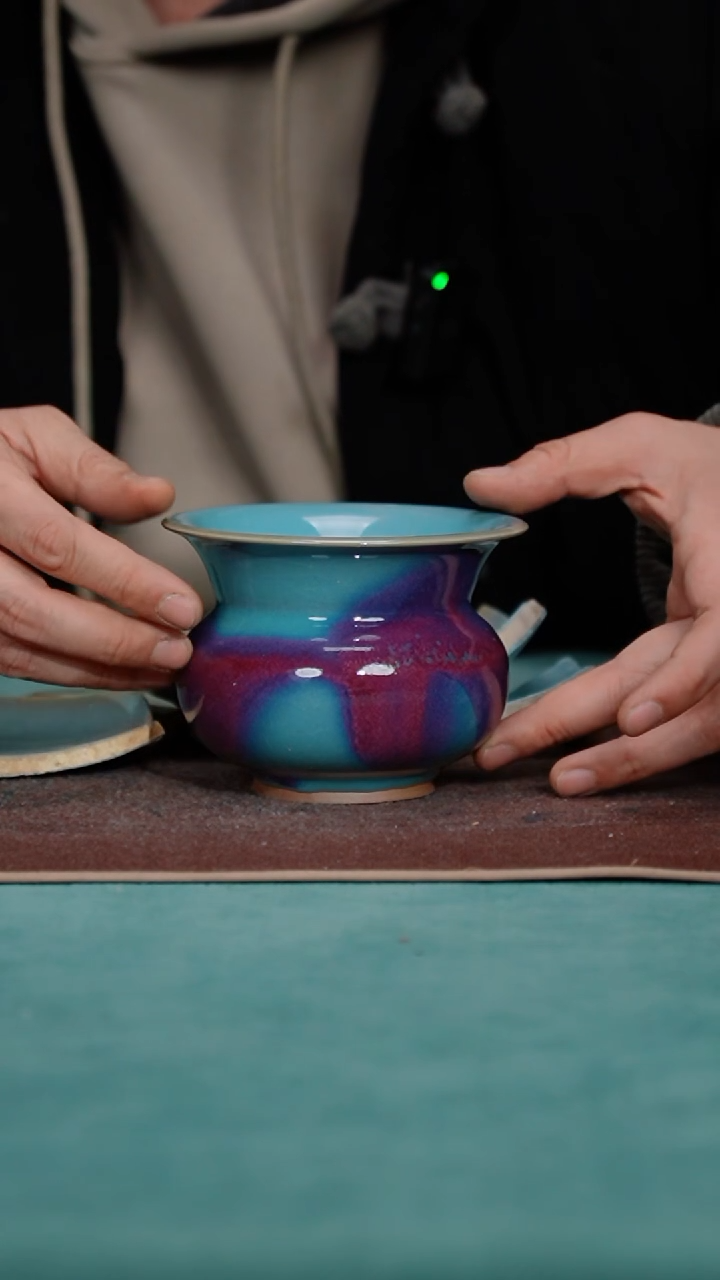 【闪购商品】12-1樽式渣斗（天青玫瑰紫）+瓷片