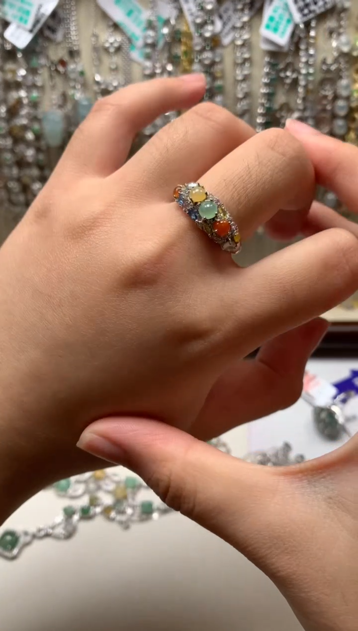 银S925镶嵌戒指翡翠19