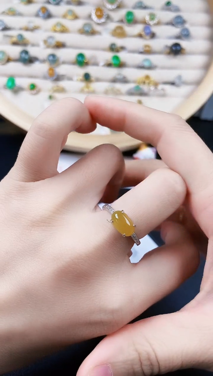 【闪购商品】翡翠戒指银S925镶嵌124646