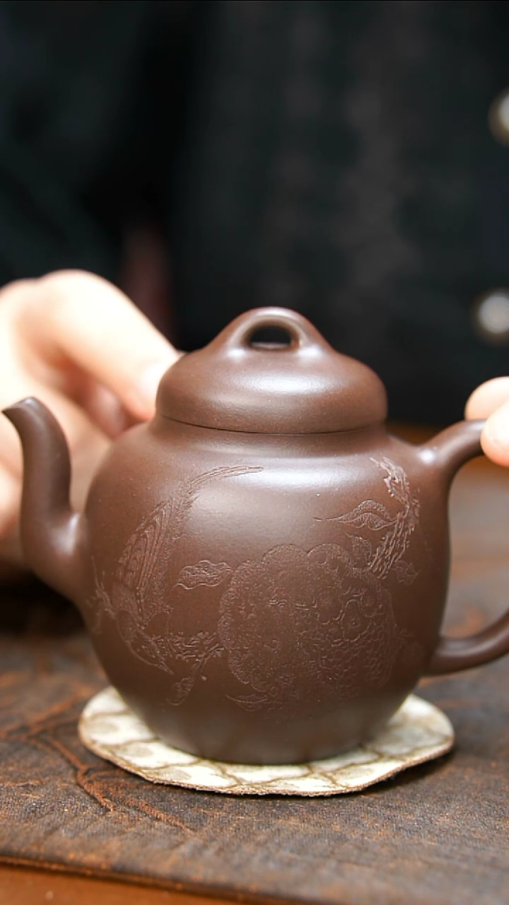紫砂茶壶紫泥石榴壶微瑕