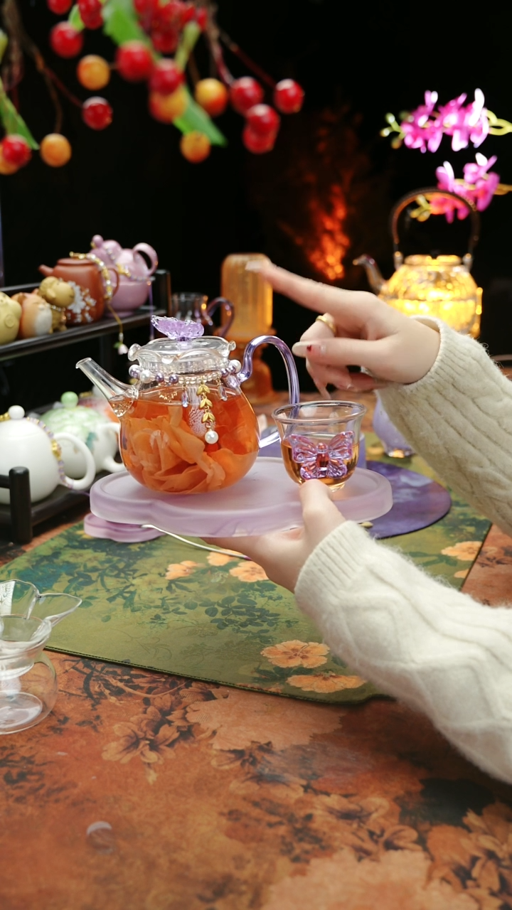 【闪购商品】紫色壶承+茶壶+链子+杯子