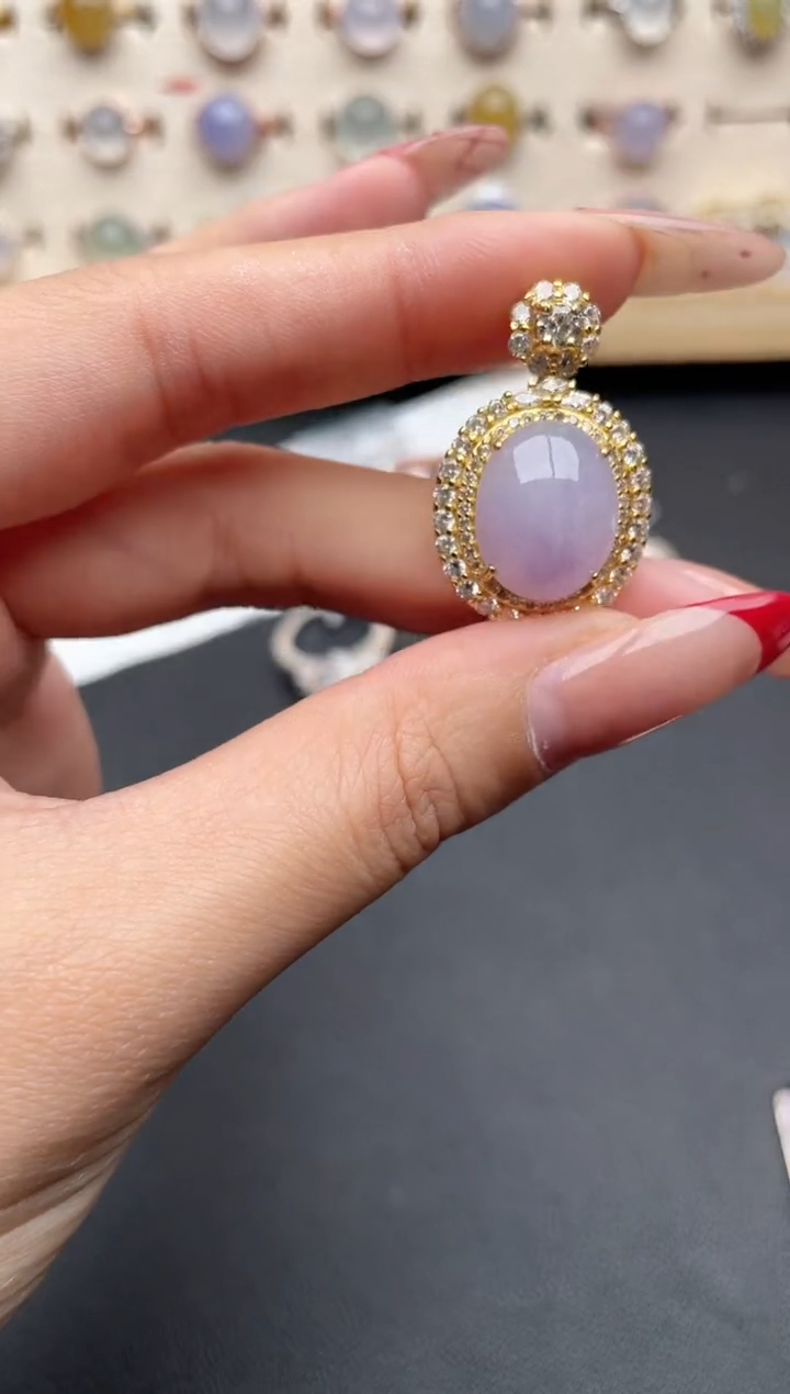 【闪购商品】翡翠吊坠(赠链)银S925镶嵌一物一证一礼盒