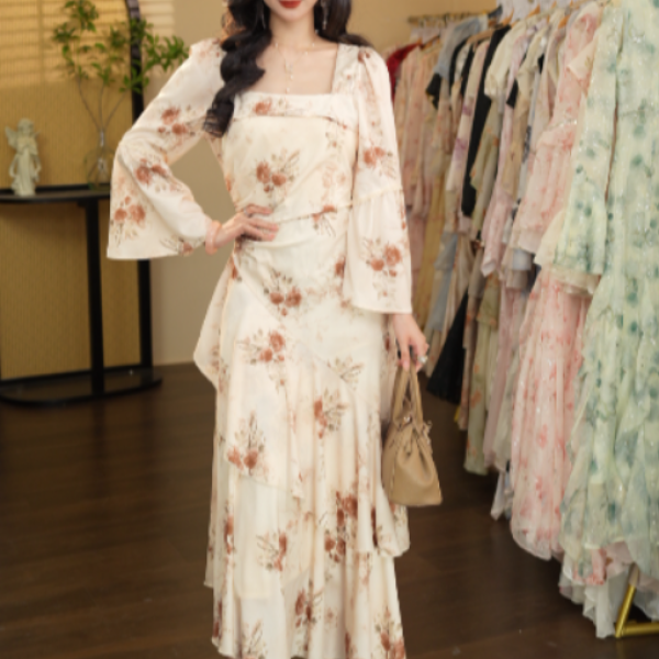 【七姐原创】一叶知秋 F8077-连衣裙