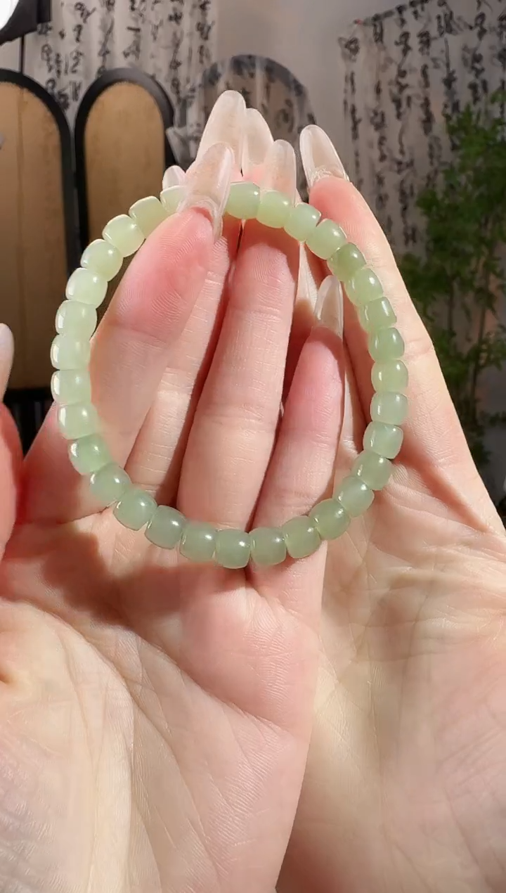 未镶嵌手串和田玉直切手串  7mm+