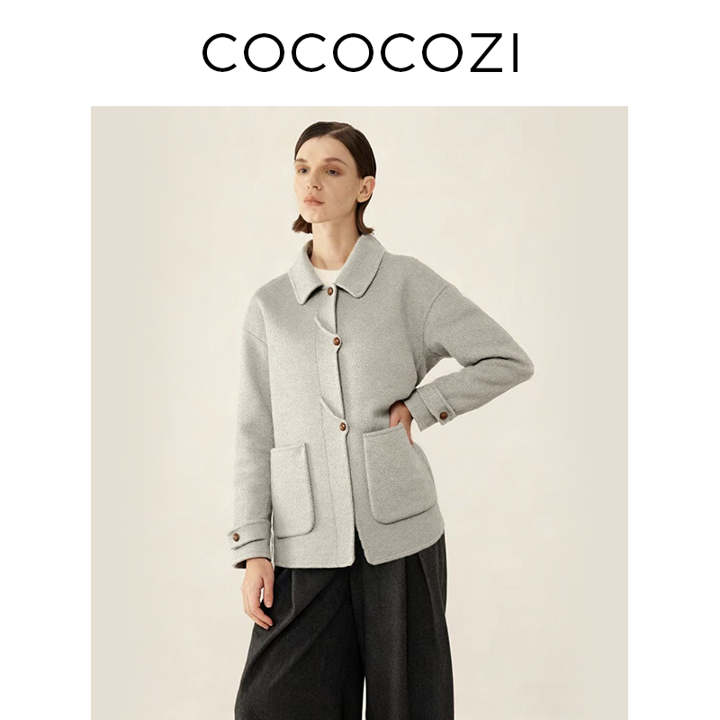 【伍老师专属】复古宽松显瘦高级感羊毛呢外套253CO520D