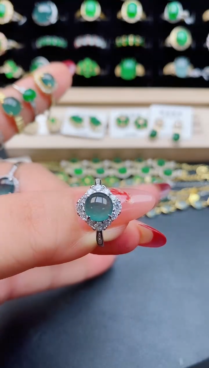 【闪购商品】翡翠戒指银S925镶嵌50800