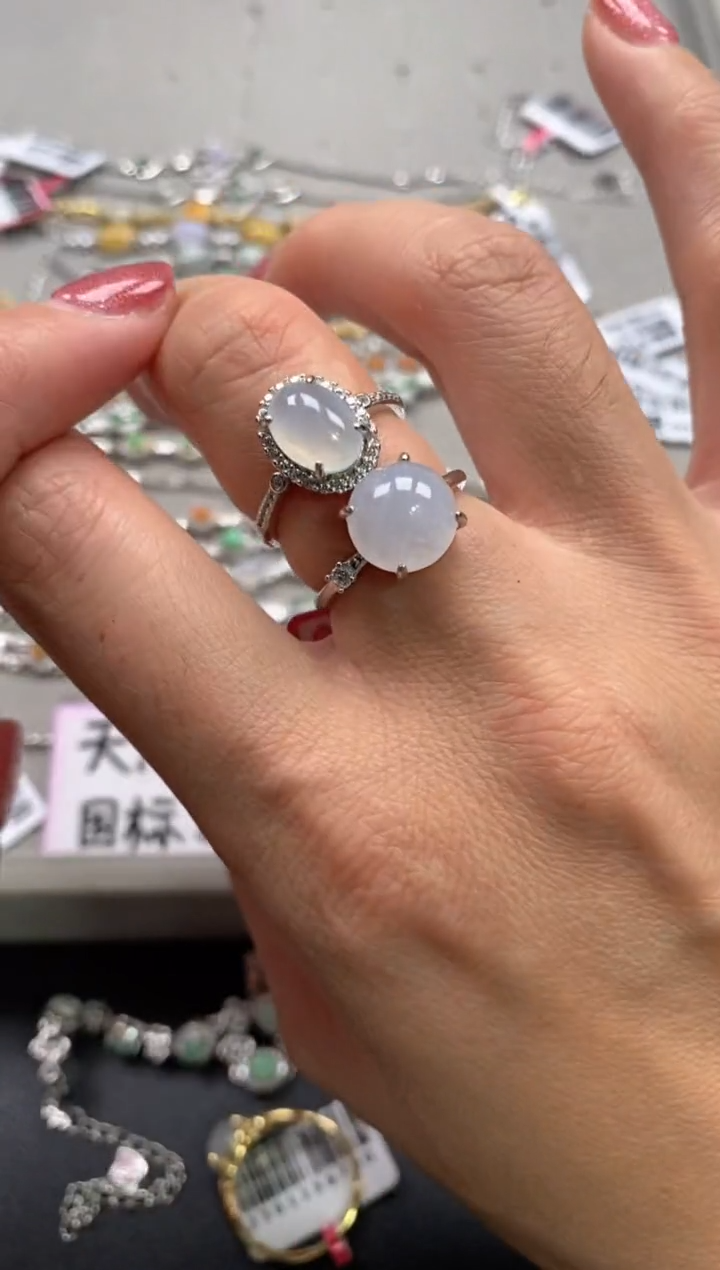【闪购商品】翡翠戒指银S925镶嵌111111111     6