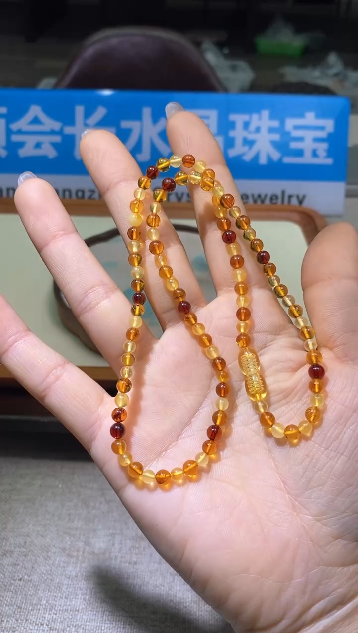 【闪购商品】琥珀颈饰未镶嵌多样性发一件624