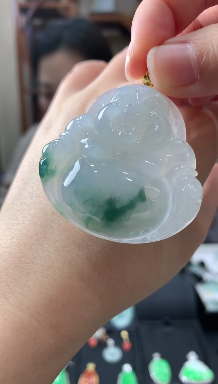 【闪购商品】翡翠吊坠(不含链)18K金镶嵌挂件