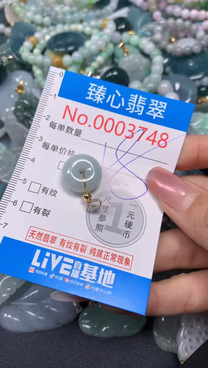 【闪购商品】翡翠颈饰未镶嵌含绳0003748