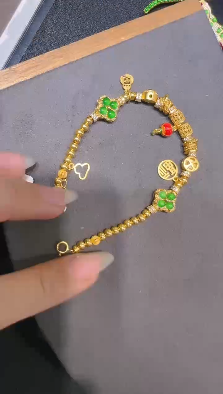 【闪购商品】翡翠手链银S925镶嵌058（多样性发货）