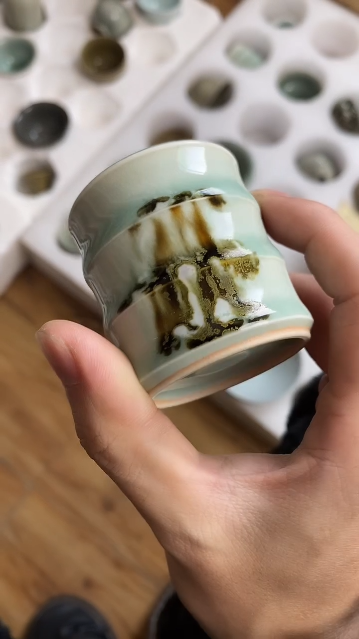 【山隐青瓷】龙窑柴烧杯子   全品 