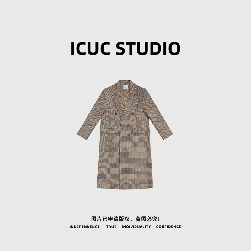  ICUC STUDIO-“圣彼得堡”设计宽松经典百搭气质羊毛西装大衣05446