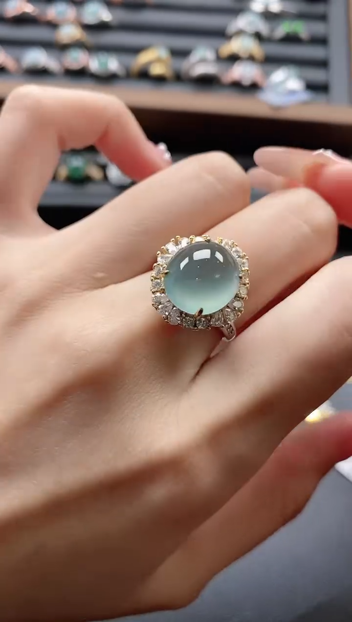 【闪购商品】翡翠戒指银S925镶嵌15151