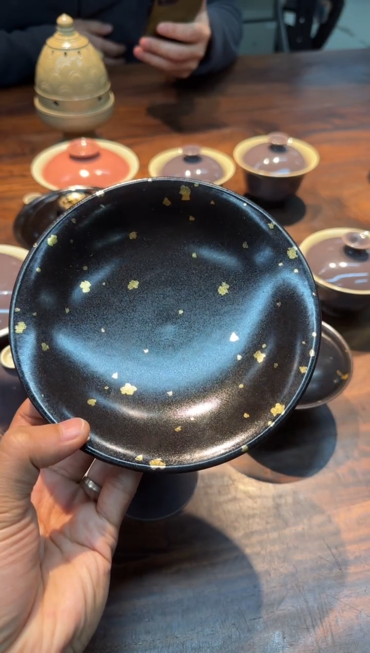 【闪购商品】南山云泊 玄墨 洒金空明壶承