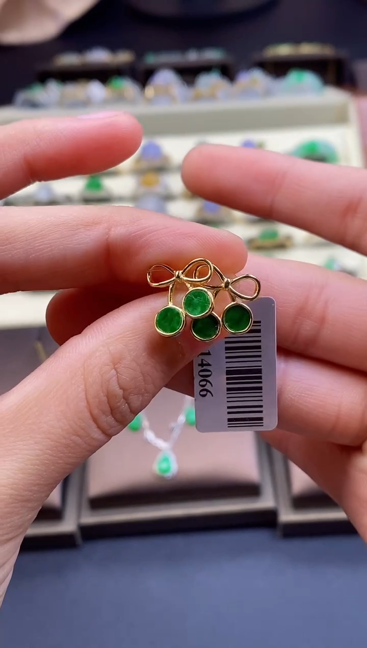 颈饰银S925镶嵌翡翠14066