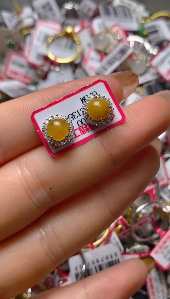 银S925镶嵌戒指翡翠百内无证书