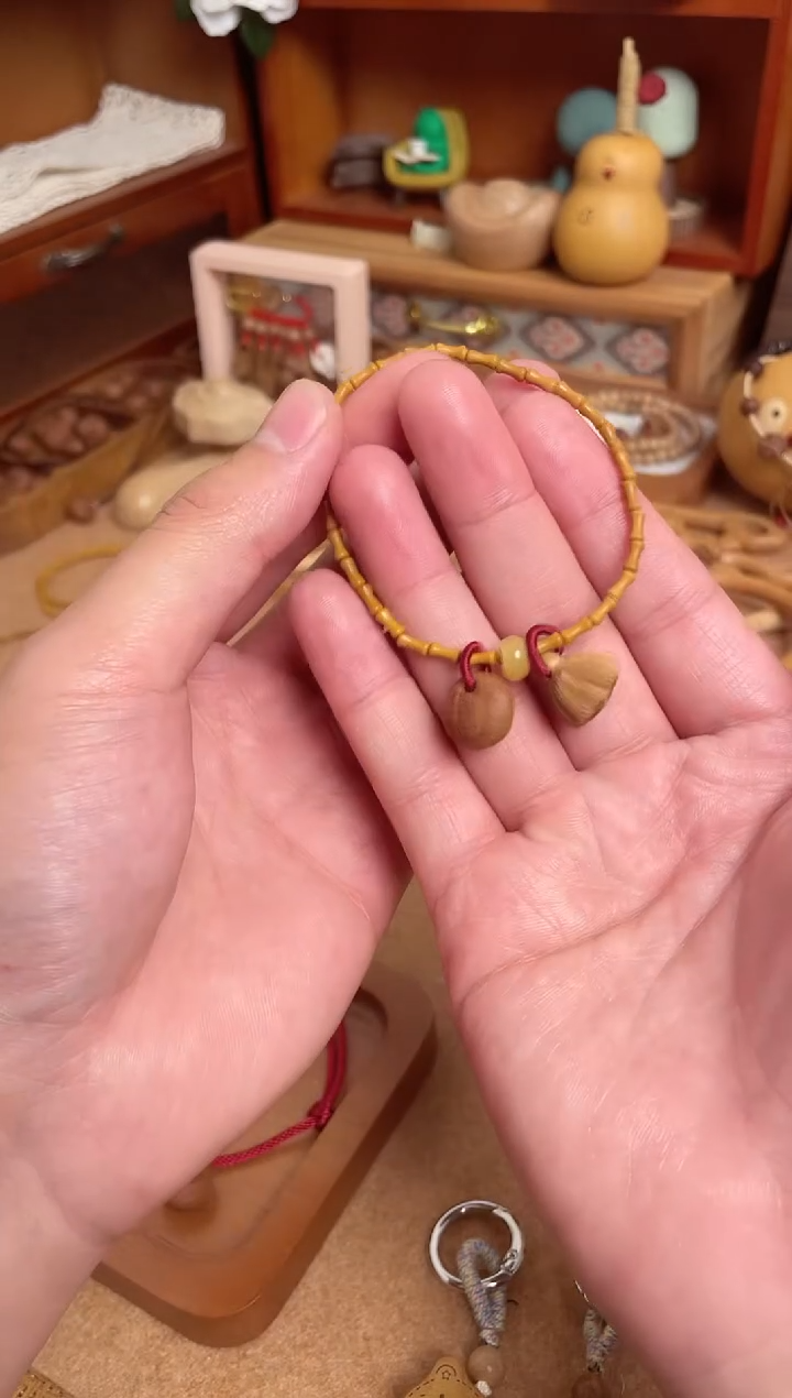 竹节手串一物一拍好运连连单圈加黄跑环