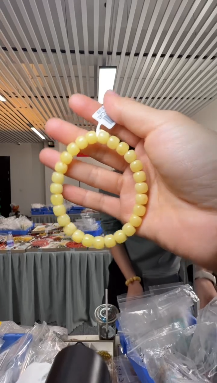 【闪购商品】蜜蜡手串未镶嵌白花蜜蜡精工归圆老型珠单圈