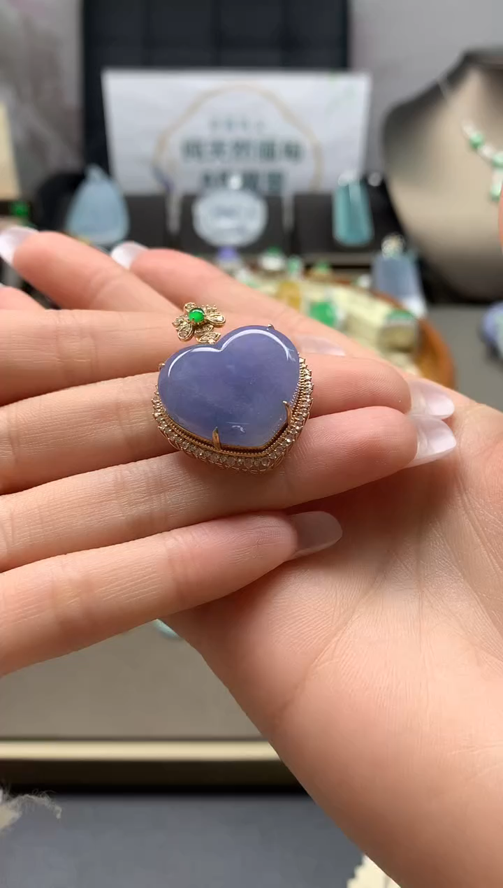 【闪购商品】翡翠吊坠(不含链)18K金镶嵌挂件