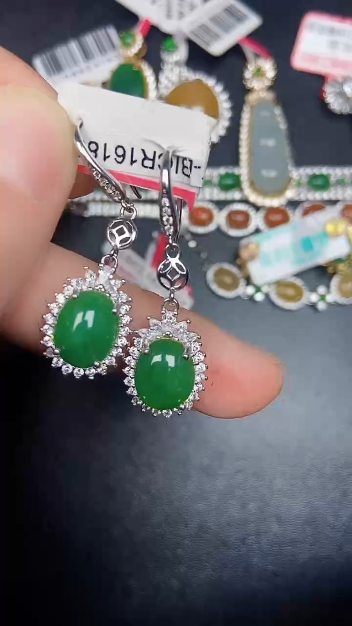 银S925镶嵌戒指翡翠2420