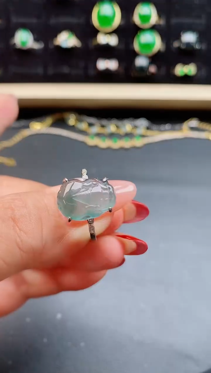 【闪购商品】翡翠戒指银S925镶嵌508055