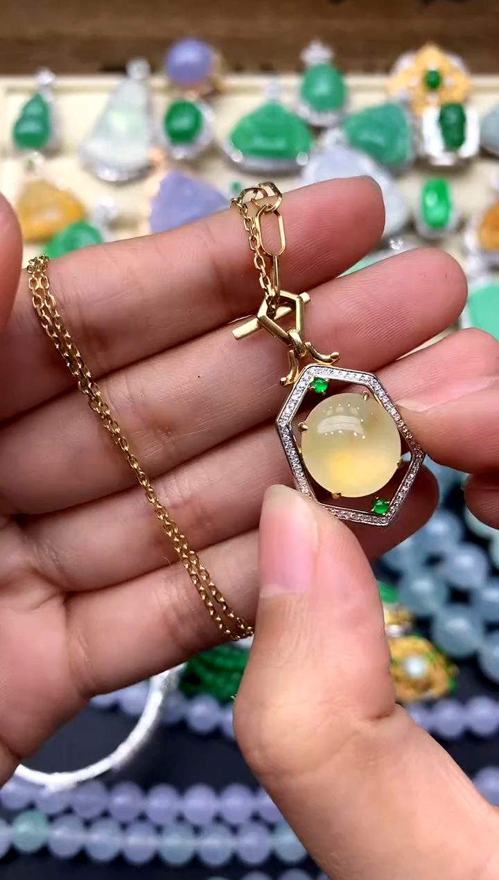 【闪购商品】翡翠颈饰18K金镶嵌300-中国好珍宝